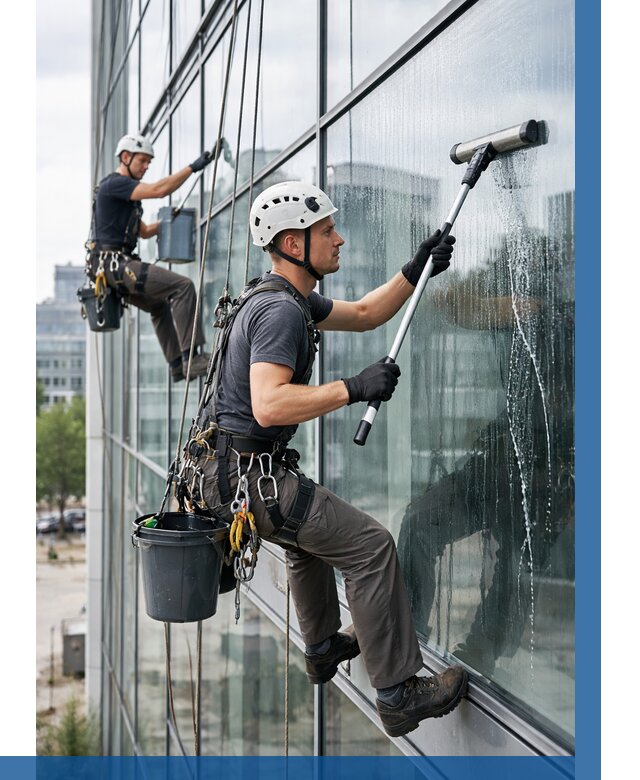 Мойка витражей альпинистами в Бердске от 729 р. под ключ|ВЫСОТНИК-Брд