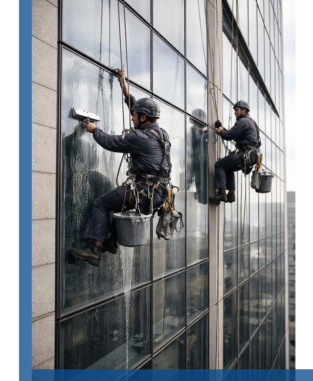 Профессиональная мойка стеклянных фасадов зданий в Бердске