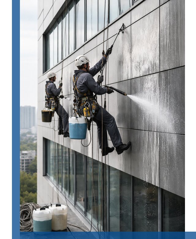 Профессиональная мойка вентилируемых фасадов в Бердске