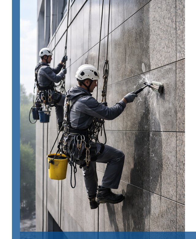 Профессиональная мойка фасада из керамогранита в Бердске