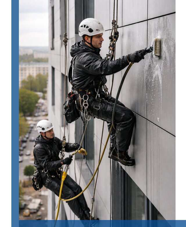 Профессиональная мойка фасада из композита в Бердске