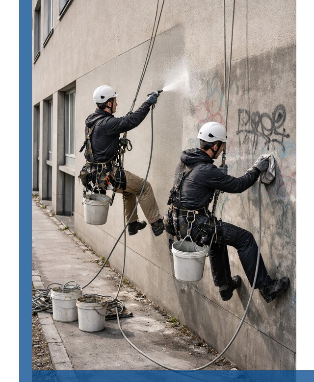 Антиграффити покрытие фасада с защитой от надписей в Бердске