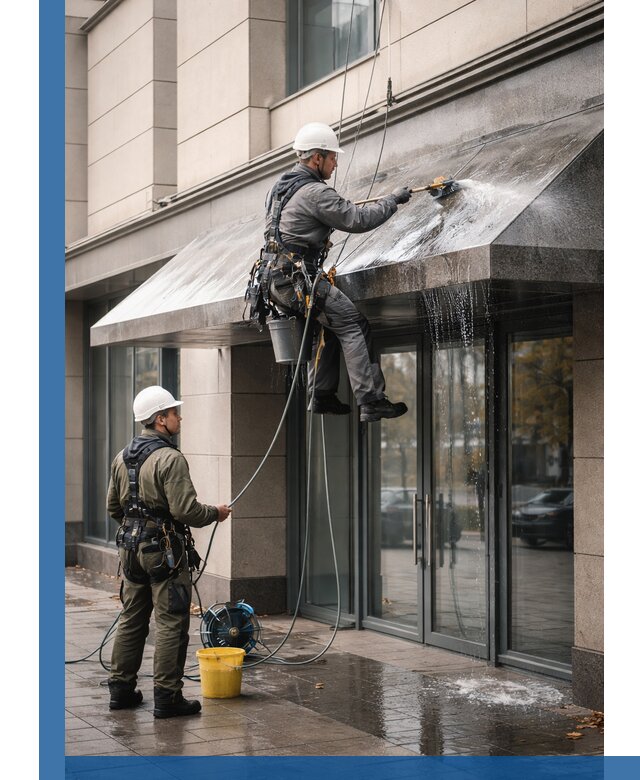 Профессиональная мойка козырьков и навесов в Бердске