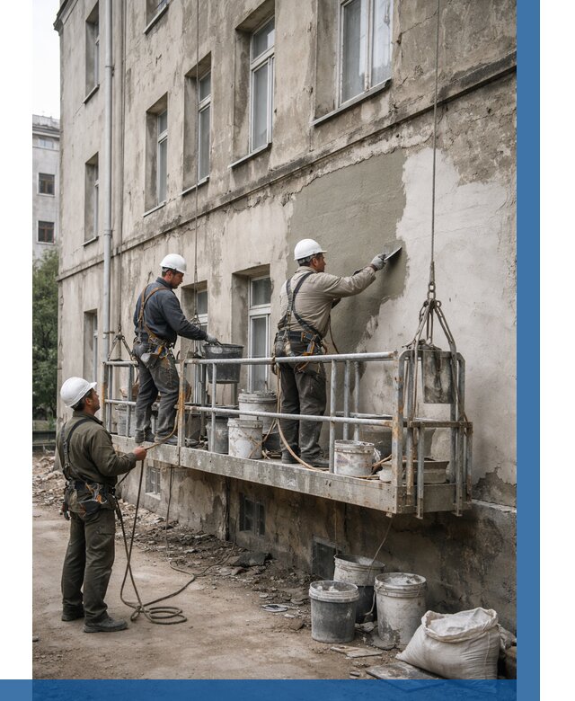 Капитальный ремонт фасада в Бердске от 4373 р. | ВЫСОТНИК-Брд