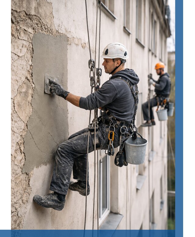 Восстановление штукатурки фасада в Бердске от 1249 р. | ВЫСОТНИК-Брд