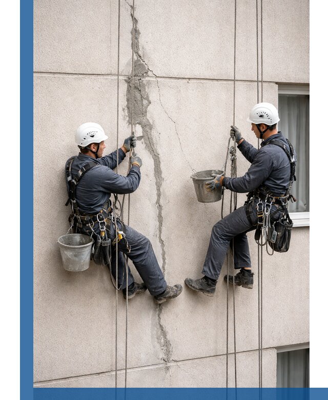 Заделка трещин на фасаде в Бердске с гарантийным ремонтом