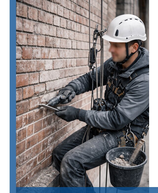 Расшивка кирпичных швов фасадов и стен, ремонт в Бердске