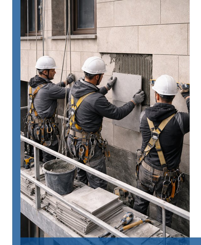 Ремонт облицовки фасада плиткой в Бердске с гарантией