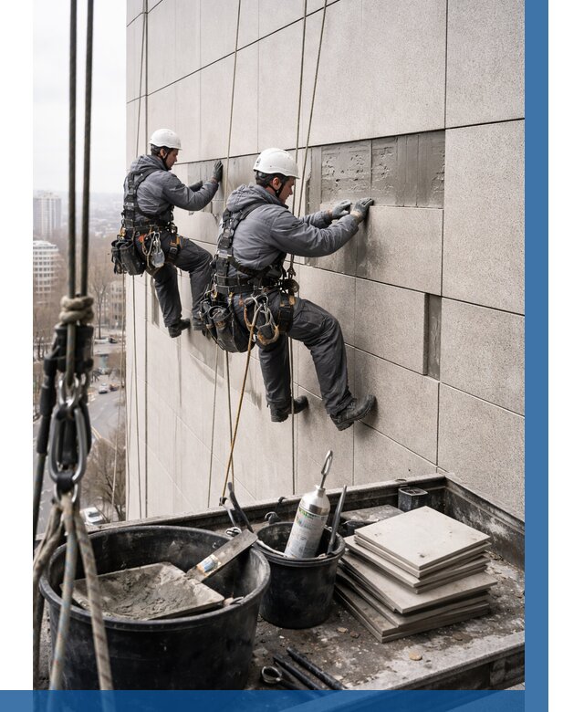 Ремонт фасада из керамогранита в Бердске от 2603 р. | ВЫСОТНИК-Брд