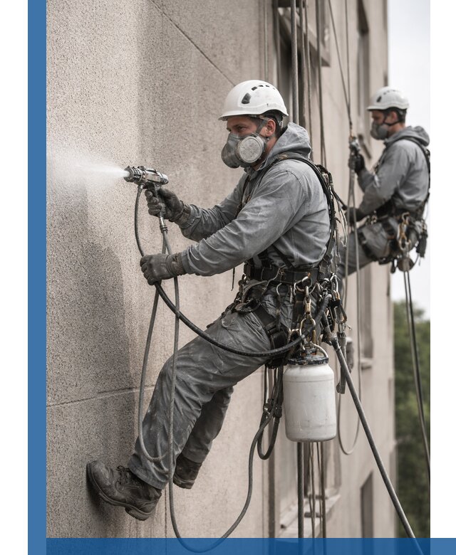 Безвоздушная покраска фасадов зданий в Бердске профессионально