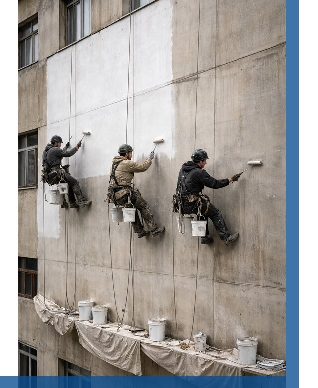 Покраска бетонного фасада в Бердске от 364 р за м2 | ВЫСОТНИК-Брд