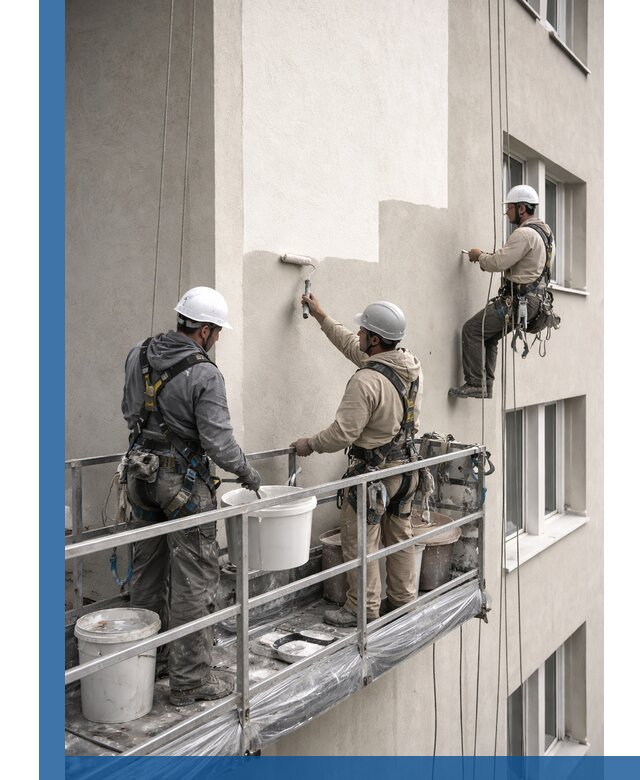 Покраска оштукатуренного фасада в Бердске под ключ с гарантией