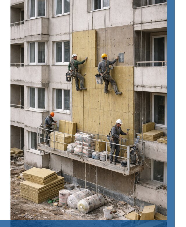 Утепление фасада минватой в Бердске от 1562 р. | ВЫСОТНИК-Брд