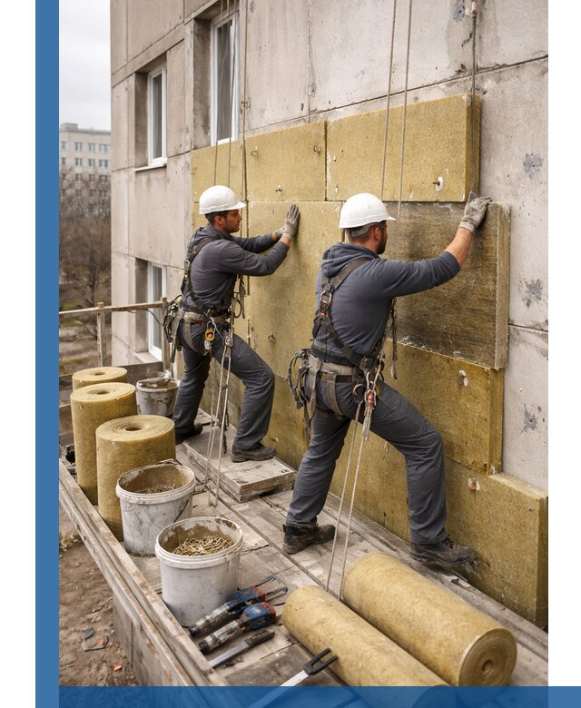 Утепление фасада минватой в Бердске под ключ с гарантией