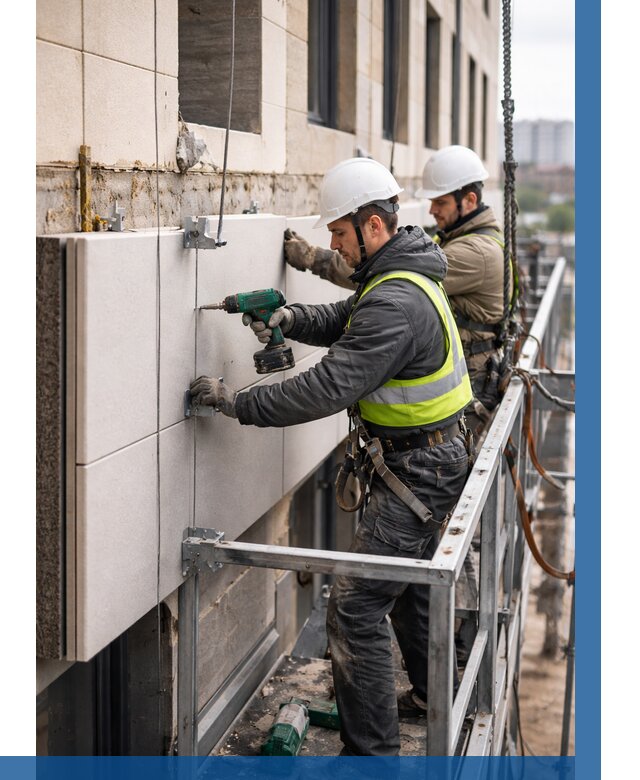 Монтаж фасадных термопанелей в Бердске от 1562 р. | ВЫСОТНИК-Брд