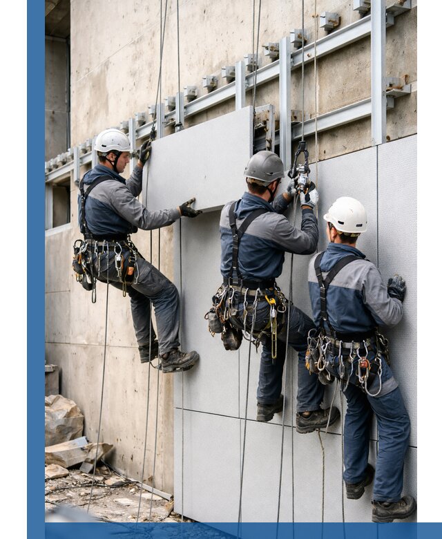 Монтаж вентилируемого фасада в Бердске под ключ с гарантией качества