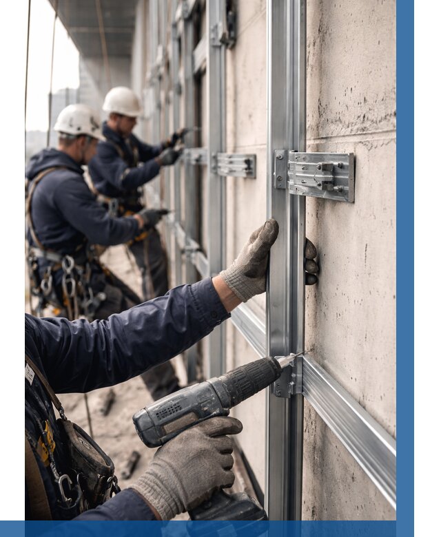 Монтаж подсистемы вентфасада в Бердске от 885 р. | ВЫСОТНИК-Брд