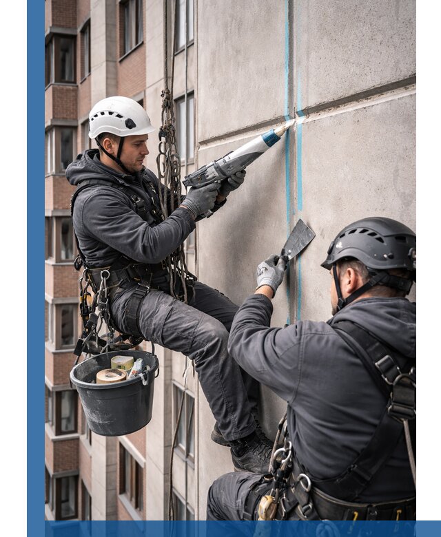Вторичная герметизация швов фасада и кровли в Бердске