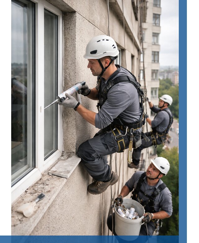 Герметизация оконных швов снаружи в Бердске от 1562 р. | ВЫСОТНИК-Брд