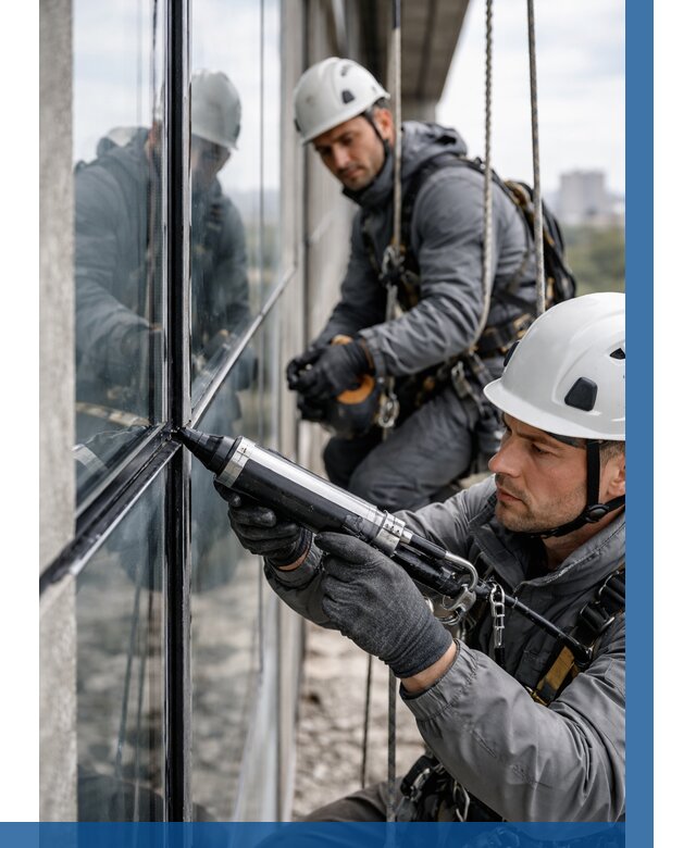 Герметизация витражных швов в Бердске от 677 р. | ВЫСОТНИК-Брд