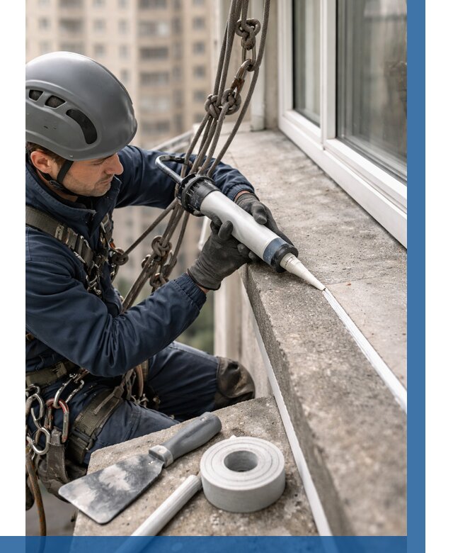 Герметизация балконного козырька в Бердске от 4685 р. | ВЫСОТНИК-Брд