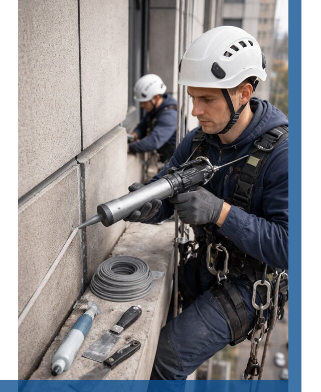 Герметизация деформационных швов фасада в Бердске от 729 | ВЫСОТНИК-Брд