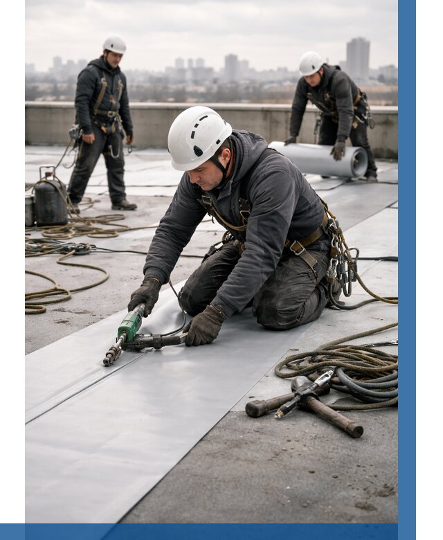 Ремонт мембранной кровли в Бердске от 1874 р./м2 | ВЫСОТНИК-Брд