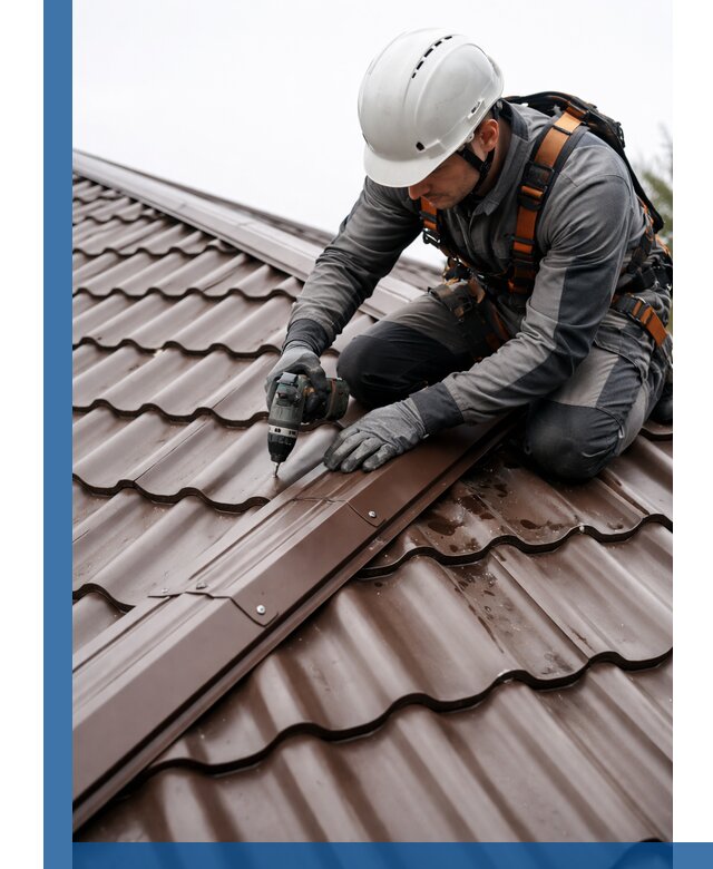 Ремонт металлочерепицы на крыше в Бердске профессионально