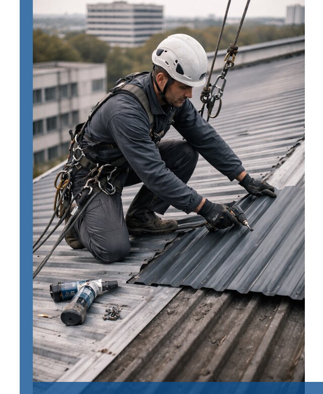 Ремонт профнастила на кровле в Бердске, работы под ключ