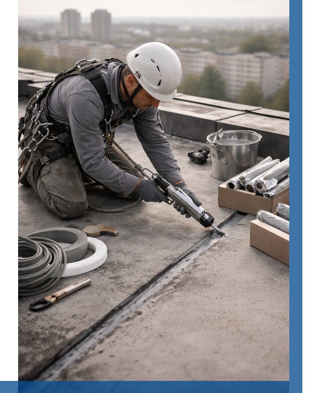 Герметизация швов кровли в Бердске от 469 р./м2 | ВЫСОТНИК-Брд