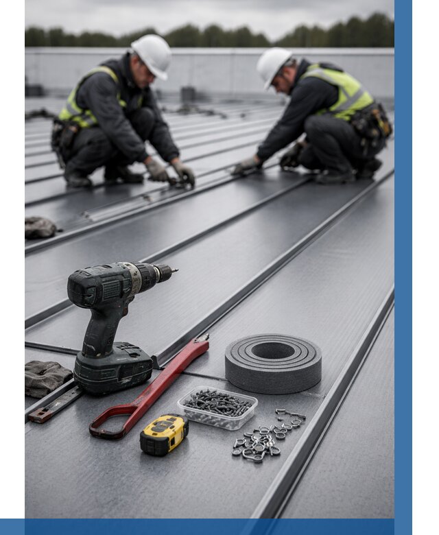 Монтаж фальцевой кровли в Бердске от 1874 р. | ВЫСОТНИК-Брд