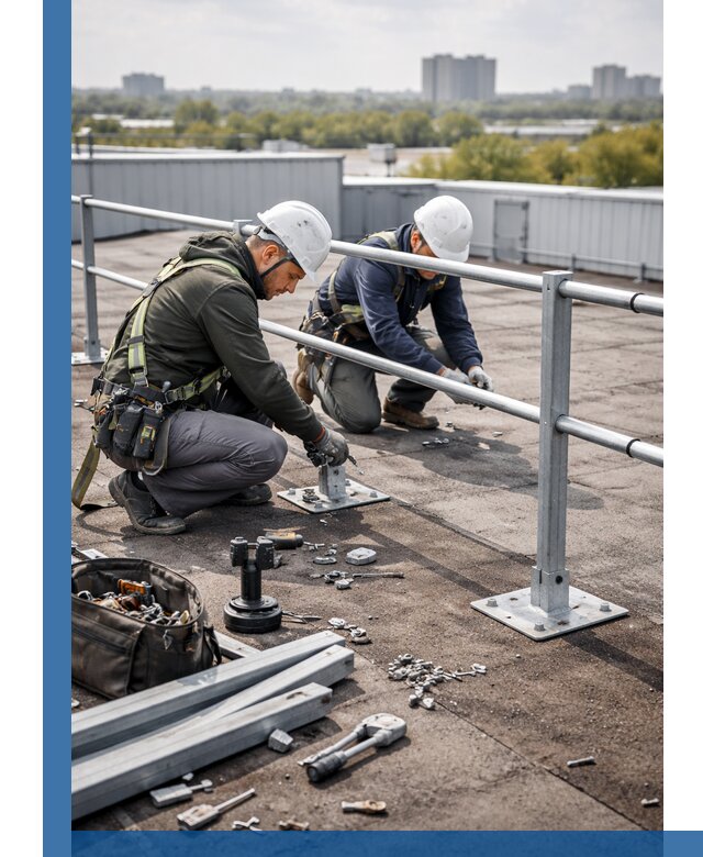 Монтаж кровельного ограждения в Бердске под ключ с гарантией