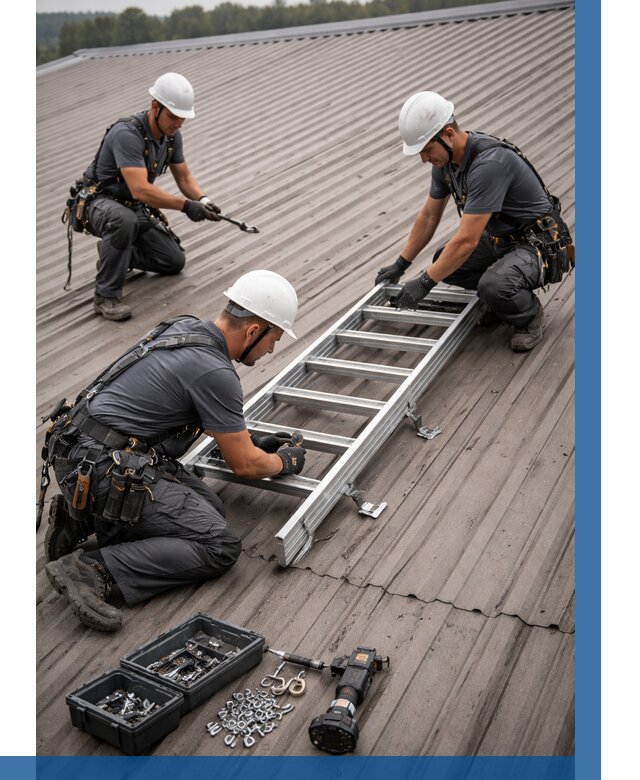 Монтаж кровельной лестницы в Бердске от 4685 р. | ВЫСОТНИК-Брд