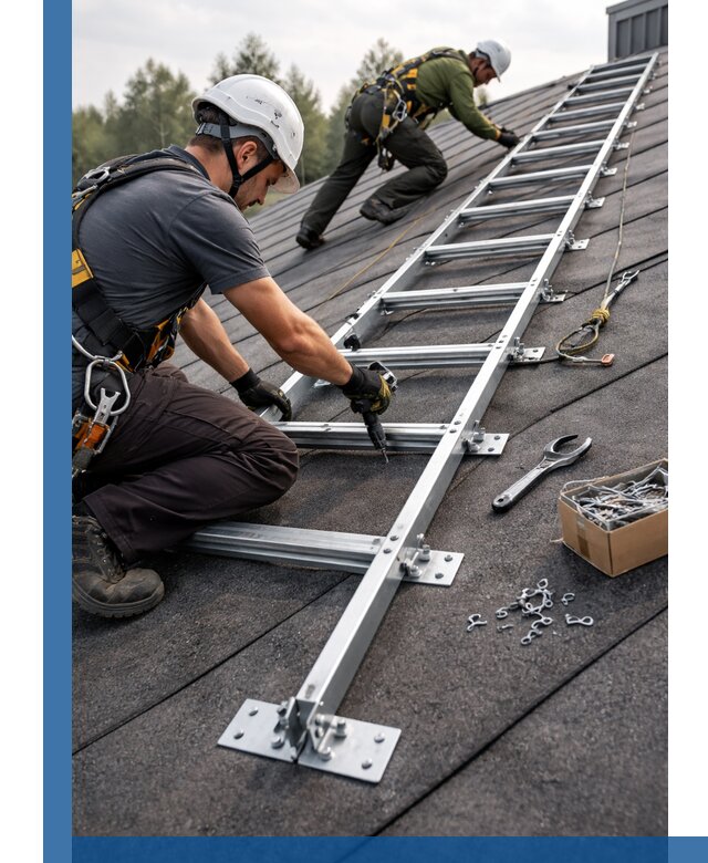 Профессиональный монтаж кровельной лестницы в Бердске под ключ