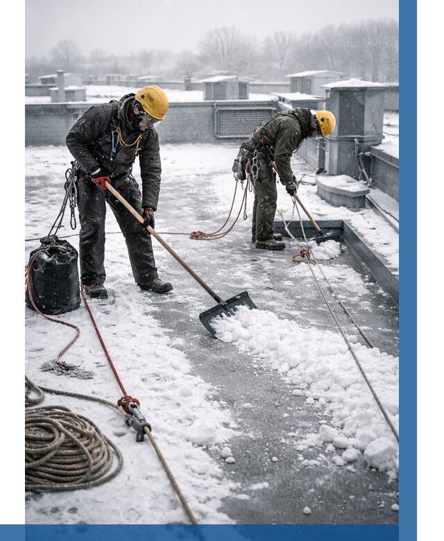 Очистка крыши от снега в Бердске от 7809 р. | ВЫСОТНИК-Брд