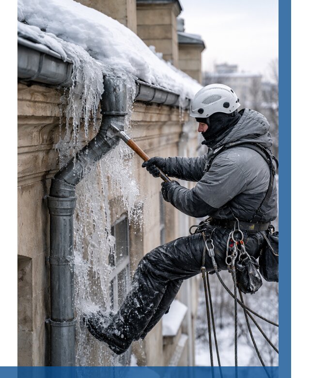 Очистка водостоков от льда в Бердске от 3644 р. | ВЫСОТНИК-Брд