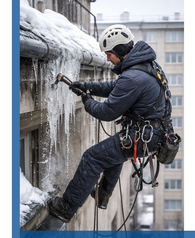 Удаление наледи и чистка водостоков в Бердске оперативно и безопасно