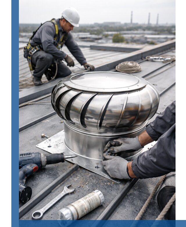 Установка дефлекторов на кровле в Бердске профессионально