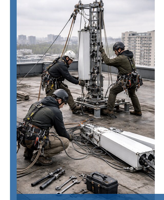 Демонтаж антенн на крыше зданий в Бердске с гарантией