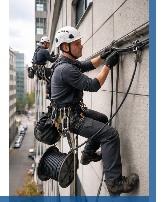 Прокладка кабеля по фасаду в Бердске от 364 р. | ВЫСОТНИК-Брд