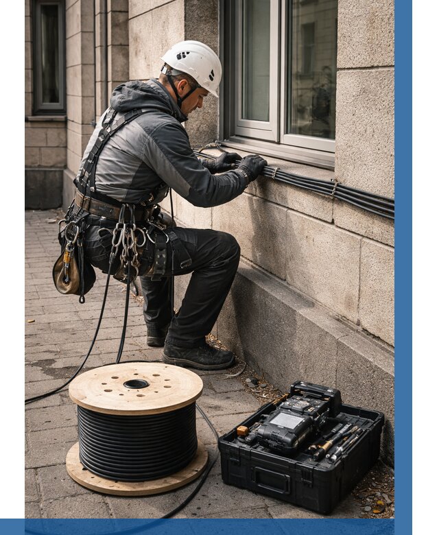 Прокладка оптоволоконного кабеля в Бердске от 833 р. | ВЫСОТНИК-Брд