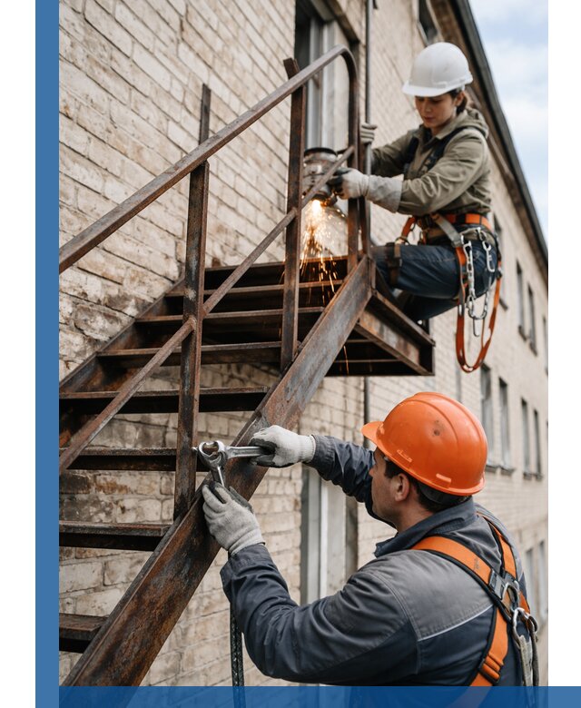 Ремонт и восстановление пожарных лестниц с выездом в Бердске