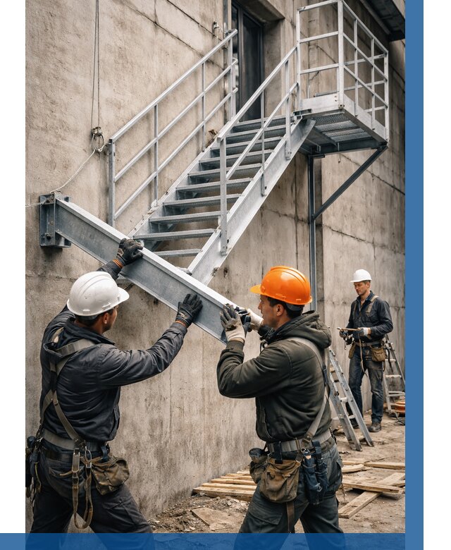 Монтаж металлических лестниц в Бердске от 15618 р. | ВЫСОТНИК-Брд