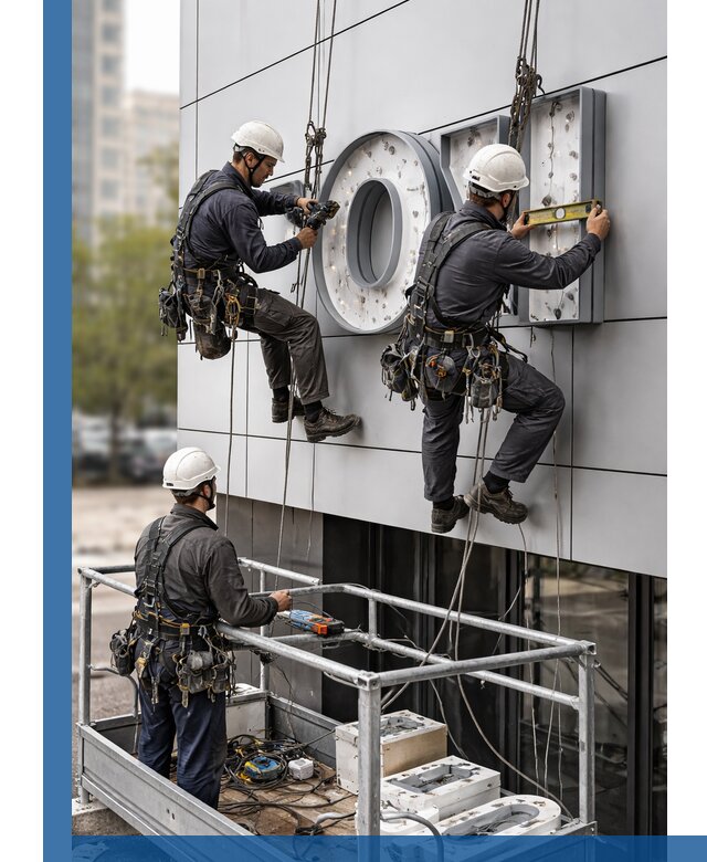 Профессиональный монтаж световых букв в Бердске под ключ