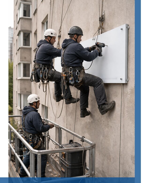 Монтаж табличек и указателей в Бердске от 3644 р. | ВЫСОТНИК-Брд