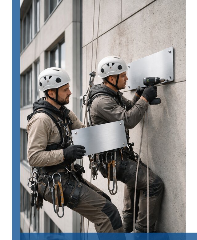 Монтаж табличек и указателей в Бердске для зданий и сооружений