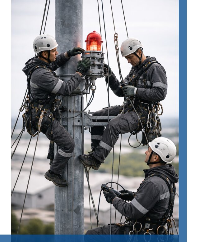 Монтаж заградительных огней в Бердске от 8850 р. | ВЫСОТНИК-Брд