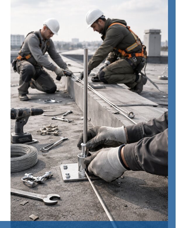 Монтаж молниезащиты на кровле в Бердске цена от 26030 р. | ВЫСОТНИК-Брд