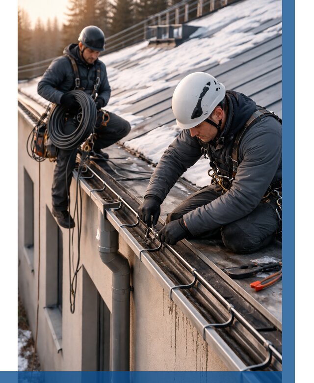 Монтаж греющего кабеля на кровле в Бердске от 469 р. | ВЫСОТНИК-Брд