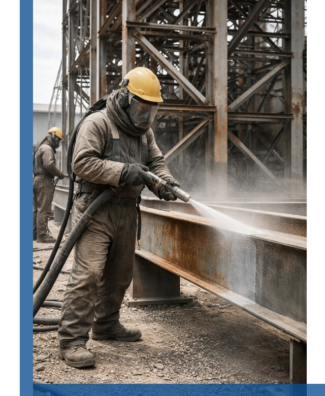 Пескоструйная очистка металлоконструкций в Бердске промышленная